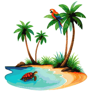 Bienvenue dans mon île tropicale - Diagramme PDF à télécharger