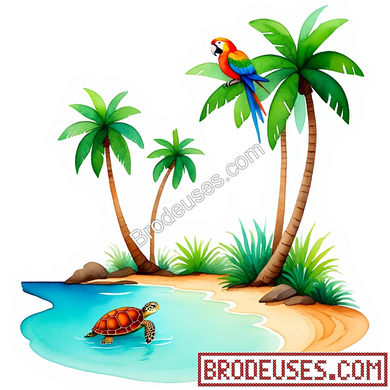 Bienvenue dans mon île tropicale - Diagramme PDF à télécharger