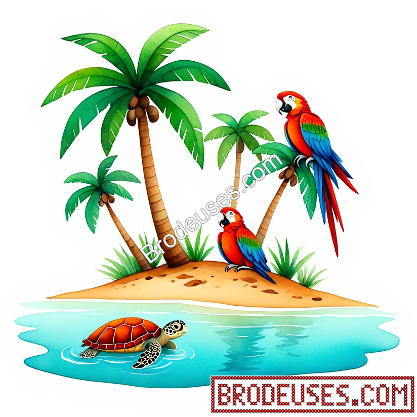 Bienvenue dans mon île tropicale - Diagramme PDF à télécharger