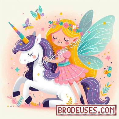 La Jeune Fée et le Bébé Licorne - Diagramme PDF à télécharger