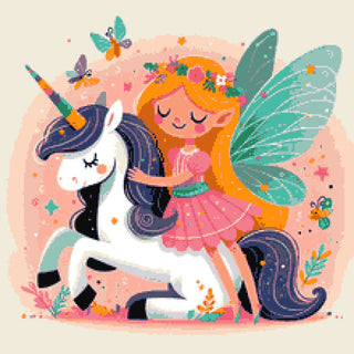 La Jeune Fée et le Bébé Licorne - Diagramme PDF à télécharger