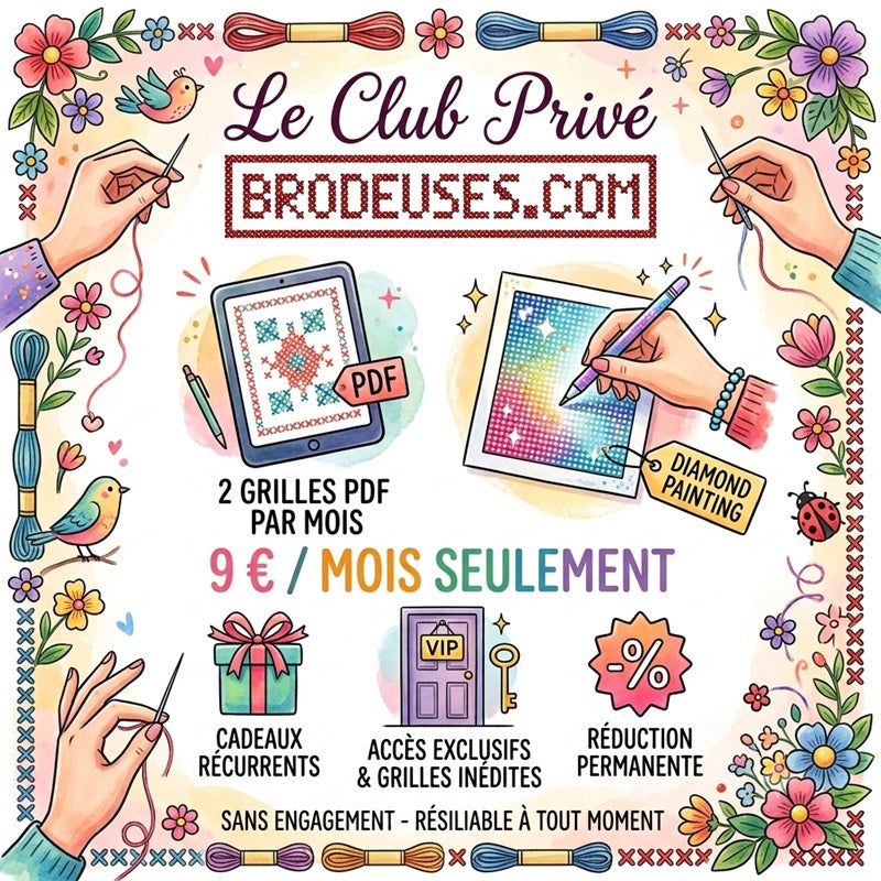 Le Club Privé Brodeuses.com - Abonnement mensuel sans engagement