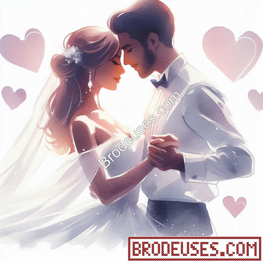 Jeunes mariés dansants - Diagramme PDF à télécharger