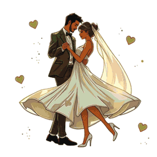 Jeunes mariés dansants - Diagramme PDF à télécharger