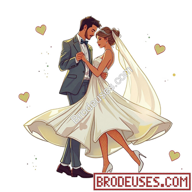 Jeunes mariés dansants - Diagramme PDF à télécharger