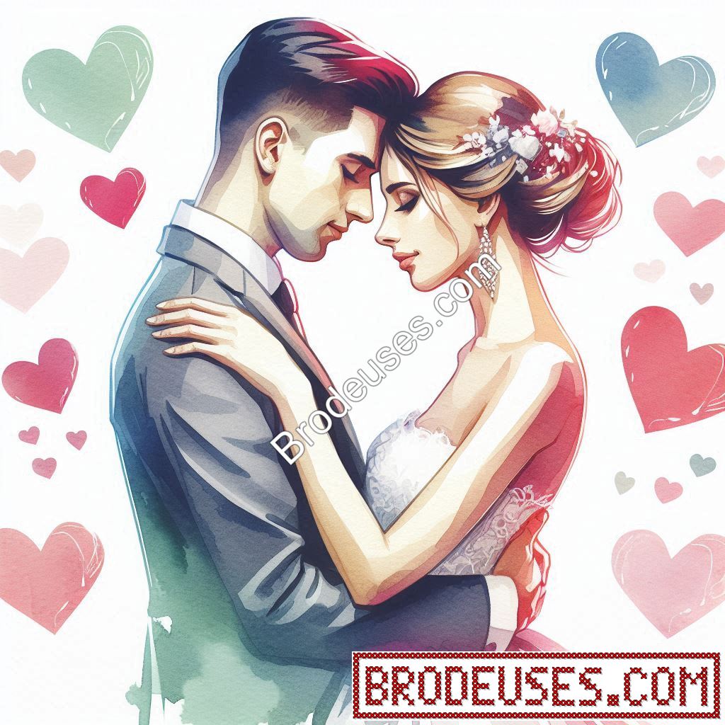 Jeunes mariés dansants - Diagramme PDF à télécharger