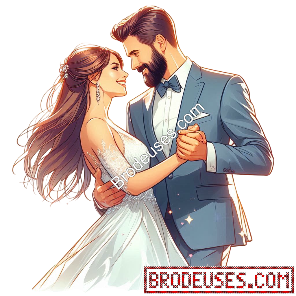 Jeunes mariés dansants - Diagramme PDF à télécharger