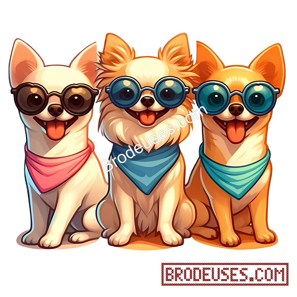 Les Trois Chichis (3 chihuahuas) - Diagramme PDF à télécharger