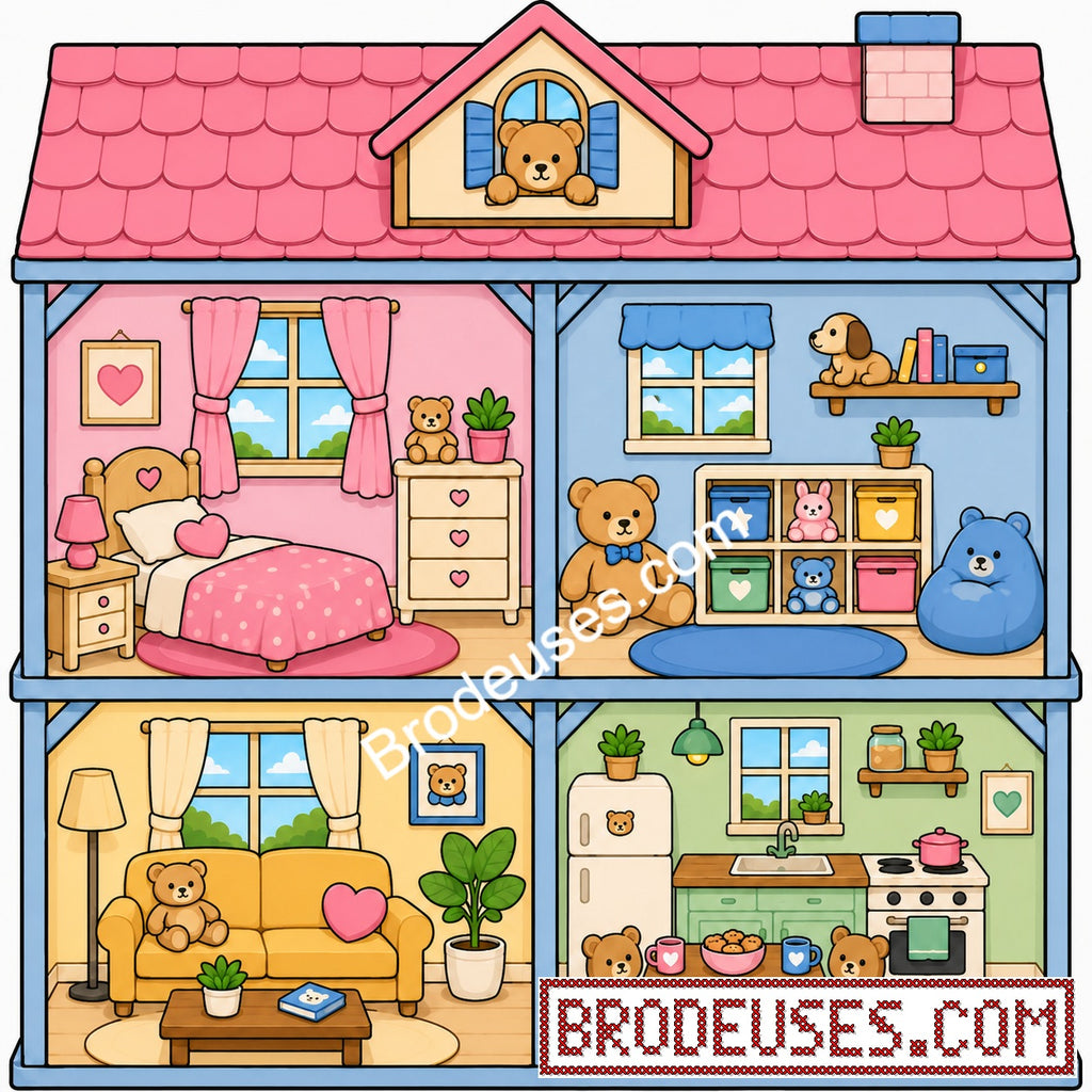 Tiny Cozy Homes™ - Les Maisonnettes à Broder - Diagramme PDF à télécharger
