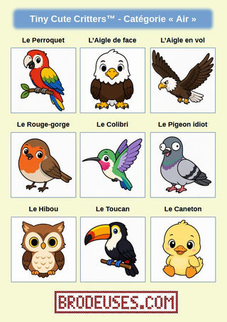 Tiny Cute Critters™ - Créatures Mignonnes à Broder - Diagramme PDF à télécharger