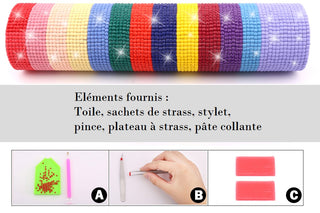 Kits d’animaux multicolores style Pop-Art - diamond painting rond ou carré - éléments fournis dans le kit de broderie diamants