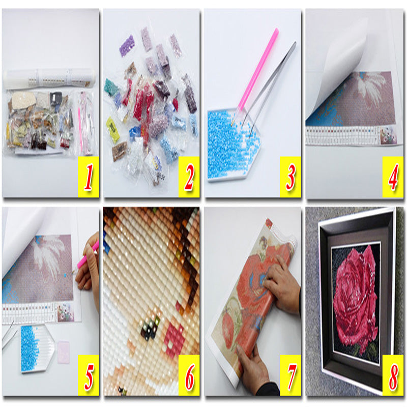 La Licorne Dorée - Kit broderie diamant - 30x30 à 70x70 cm