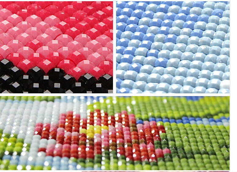 Chaton perché dans le cerisier - 20x25 à 50x60 cm - Kit de mosaïque Kit de broderie mosaïque 20 x 25 cm Brodeuses.com