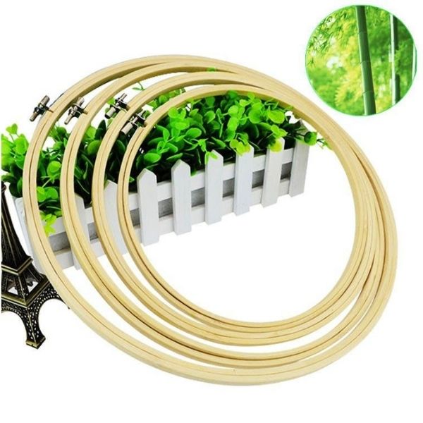 5 tambours de broderie en bambou - Diamètres 13-17-21-24-27 cm - Accessoire Accessoire Brodeuses.com