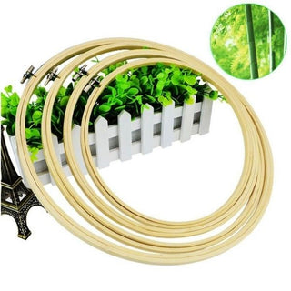 5 tambours de broderie en bambou - Diamètres 13-17-21-24-27 cm - Accessoire Accessoire Brodeuses.com