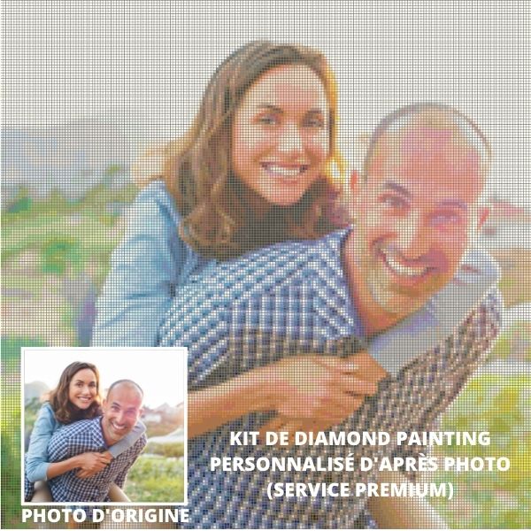 kit de diamond painting personnalise d'apresphoto service premium | exemple de conversion