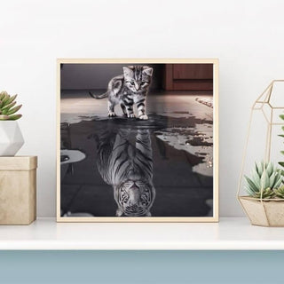 kit diamond painting le chaton qui se prenait pour un tigre