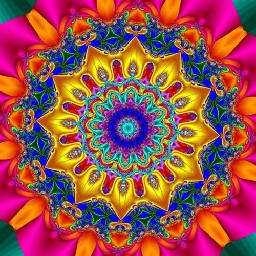 Magnifique Collection de Mandalas ! - 45x45 cm - Kit de broderie Kit de broderie au point de croix M10 Psychédélique Brodeuses.com