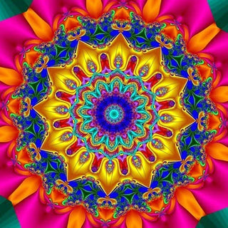 Magnifique Collection de Mandalas ! - 45x45 cm - Kit de broderie Kit de broderie au point de croix M10 Psychédélique Brodeuses.com