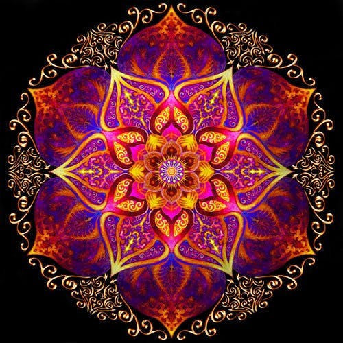 Magnifique Collection de Mandalas ! - 45x45 cm - Kit de broderie Kit de broderie au point de croix M11 Fleur de feu Brodeuses.com