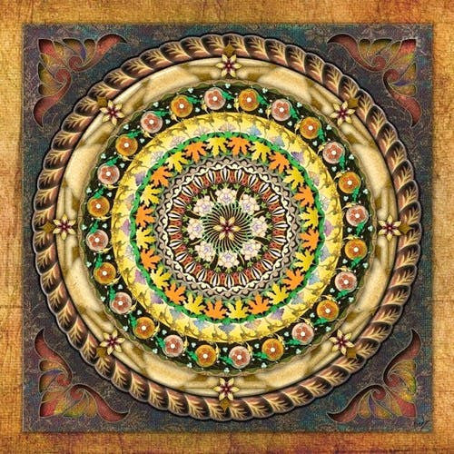 Magnifique Collection de Mandalas ! - 45x45 cm - Kit de broderie Kit de broderie au point de croix M2 Couronne d'automne Brodeuses.com
