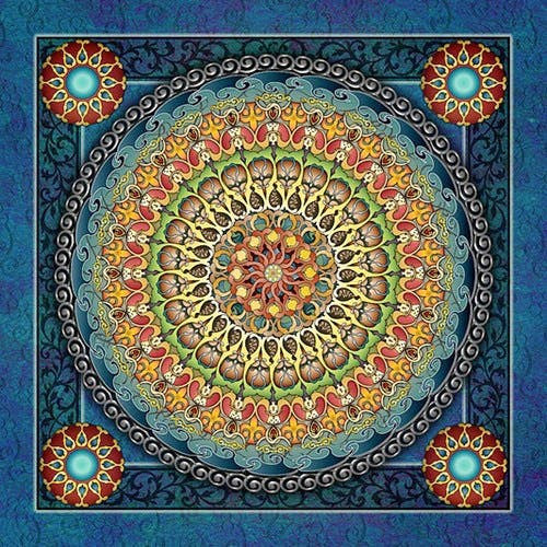 Magnifique Collection de Mandalas ! - 45x45 cm - Kit de broderie Kit de broderie au point de croix M4 Rosace vitrail Brodeuses.com