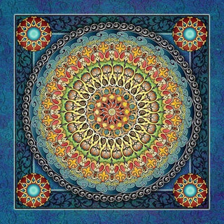 Magnifique Collection de Mandalas ! - 45x45 cm - Kit de broderie Kit de broderie au point de croix M4 Rosace vitrail Brodeuses.com