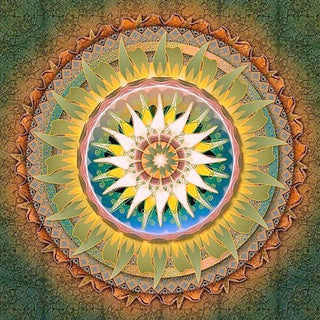 Magnifique Collection de Mandalas ! - 45x45 cm - Kit de broderie Kit de broderie au point de croix M5 Ronde de feuilles vertes Brodeuses.com