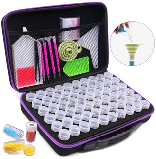Malette de rangement ergonomique pour perles de diamond painting - 60 flacons plus accessoires