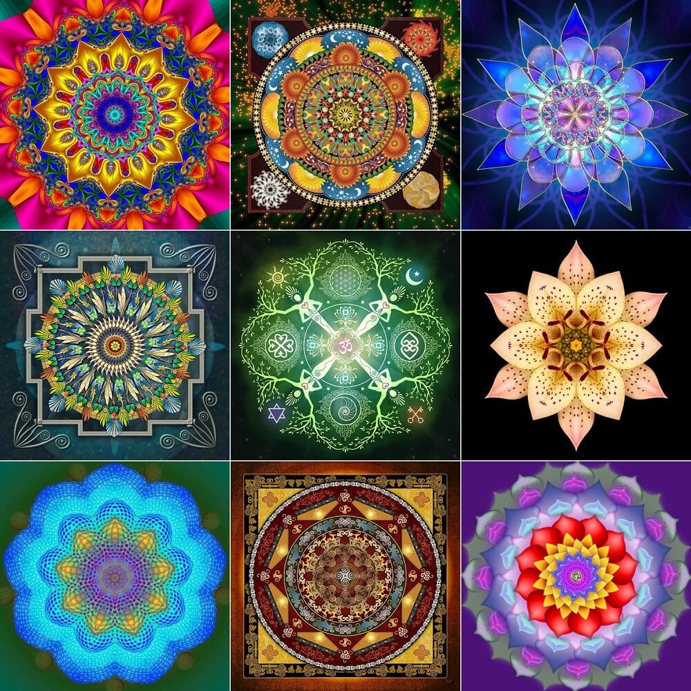 Beautiful Collection of Mandalas! - Cross stitch embroidery kit - 45x45 cm