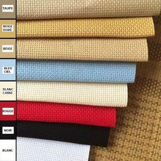 Toile Aïda 150 x 100 cm - 5,5 fils / cm - 8 coloris Accessoire Blanc Brodeuses.com