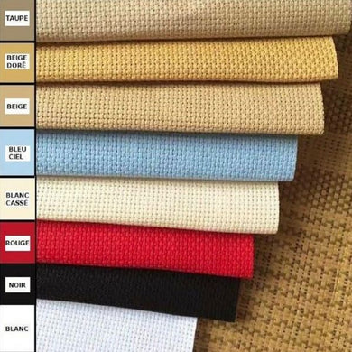 Toile Aïda 150 x 100 cm - 5,5 fils / cm - 8 coloris Accessoire Blanc Brodeuses.com