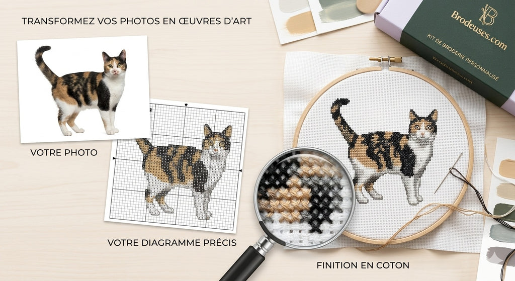 EXCLUSIF - Votre photo transformée en kit de point de croix !