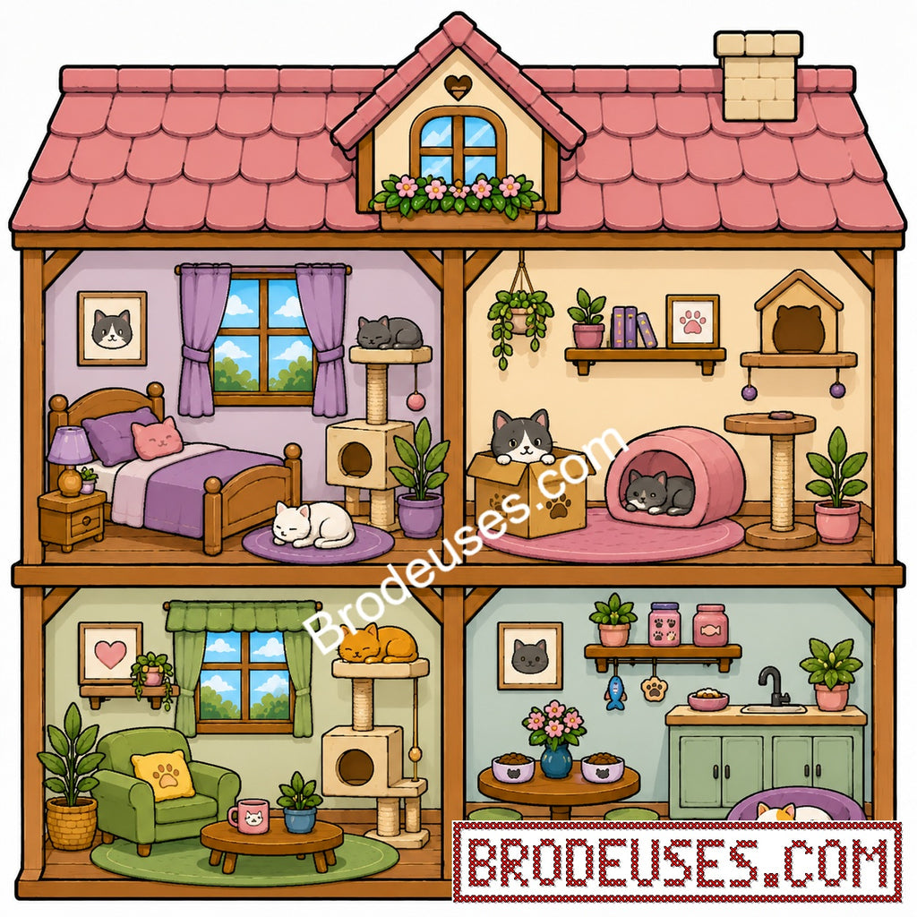 Tiny Cozy Homes™ - Les Maisonnettes à Broder - Diagramme PDF à télécharger