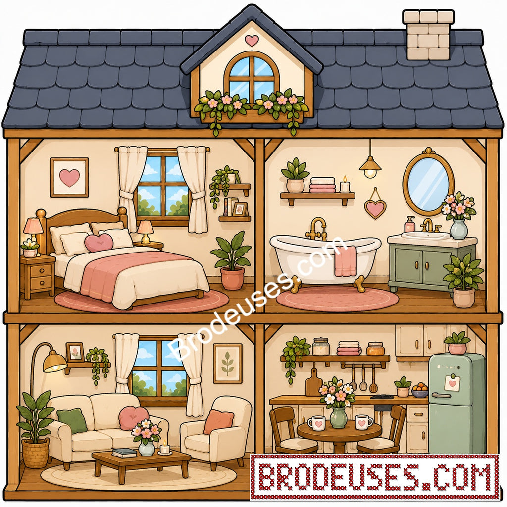 Tiny Cozy Homes™ - Les Maisonnettes à Broder - Diagramme PDF à télécharger