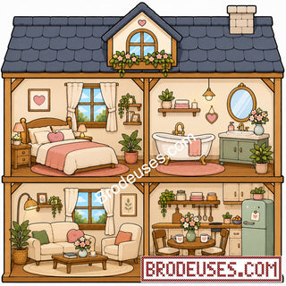 Tiny Cozy Homes™ - Les Maisonnettes à Broder - Diagramme PDF à télécharger
