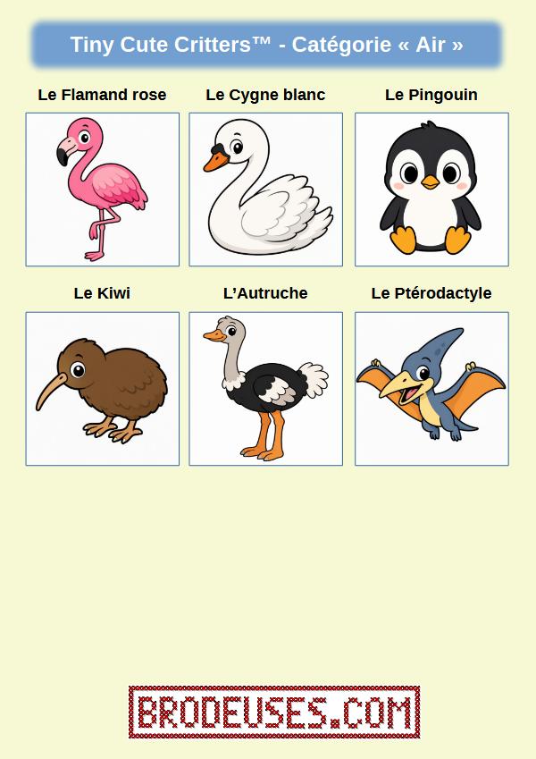 Tiny Cute Critters™ - Créatures Mignonnes à Broder - Diagramme PDF à télécharger