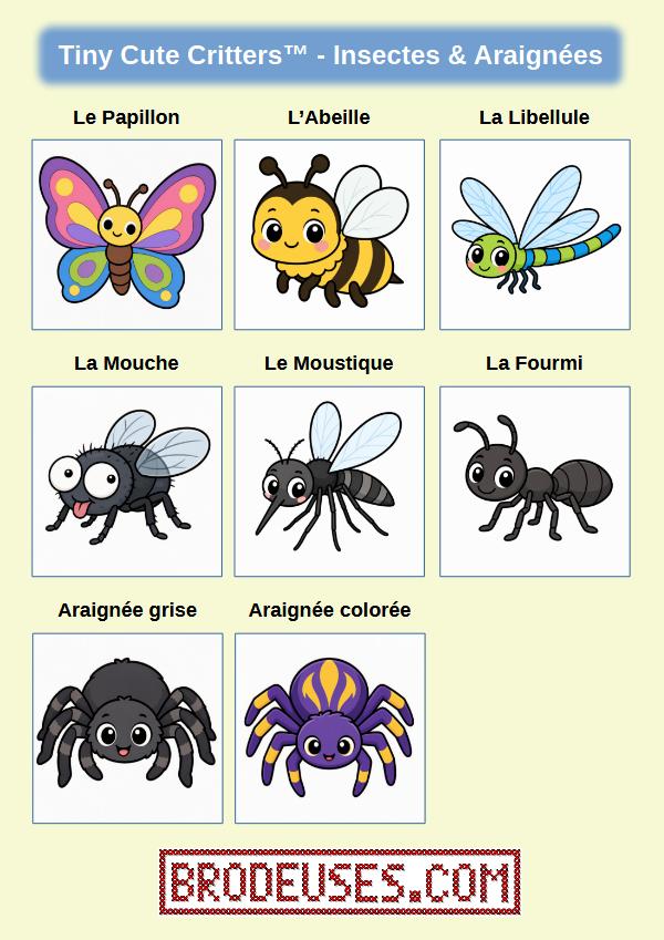 Tiny Cute Critters™ - Créatures Mignonnes à Broder - Diagramme PDF à télécharger