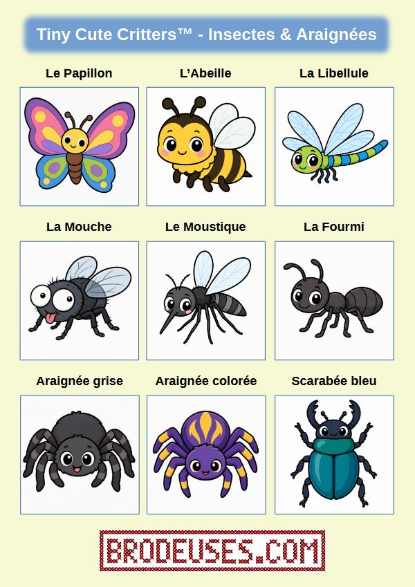Tiny Cute Critters™ - Créatures Mignonnes à Broder - Diagramme PDF à télécharger