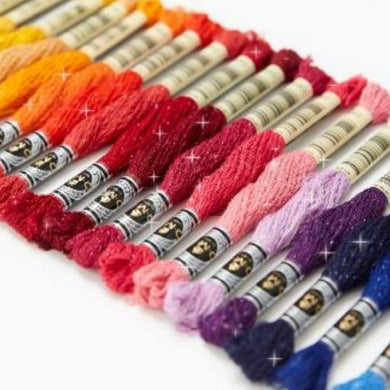 35 échevettes de fil mouliné multicolore - 6 brins x 8 m - 100% coton Accessoire Brodeuses.com