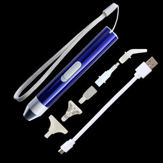 Stylet à diamanter lumineux à 5 têtes pour diamond painting - rechargeable USB - stylo à strass broderie diamants - light pen - drill pen - pick-up tool
