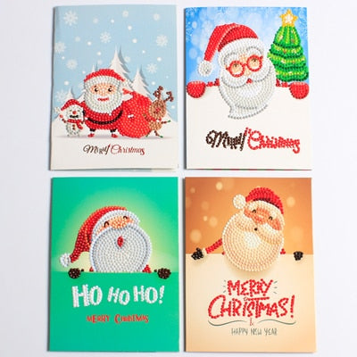 Cartes de voeux de Noël en diamond painting - Pack Père Noêl