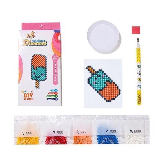 Mini-kit de diamond painting autocollant pour enfants - glace en bâtonnet deux parfums - ice cream stick two flavors