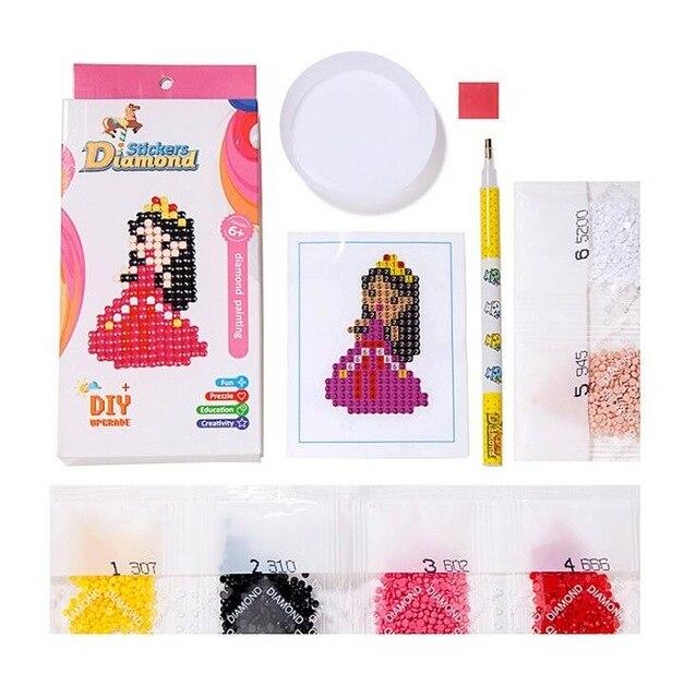Mini-kit de diamond painting autocollant pour enfants - petite princesse Disney - cute little princess