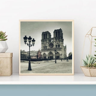 cathedrale notre dame de paris face noir et blanc kit diamond painting broderie diamant Brodeuse.com