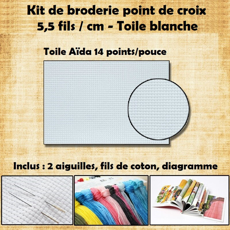 HAOBIN 150 X 100 Cm 11 Fils Toile Aida Blanche Toile Broderie En Coton Classique Tissu Pour