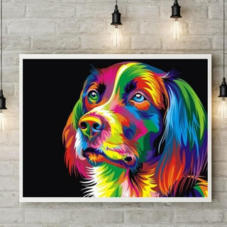 Kit d’animal multicolore style Pop-Art - diamond painting rond ou carré - Labrador - Kit de broderie diamants - Labrador Dog
