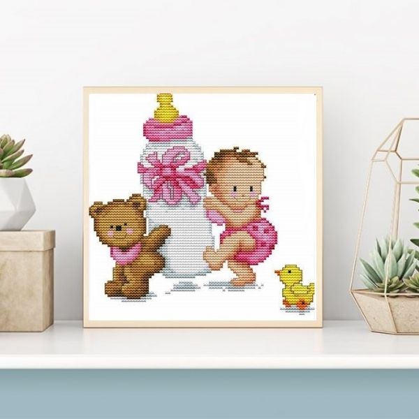 Cadre photo enfant Baby Bear 13x18- Rose ou bleu